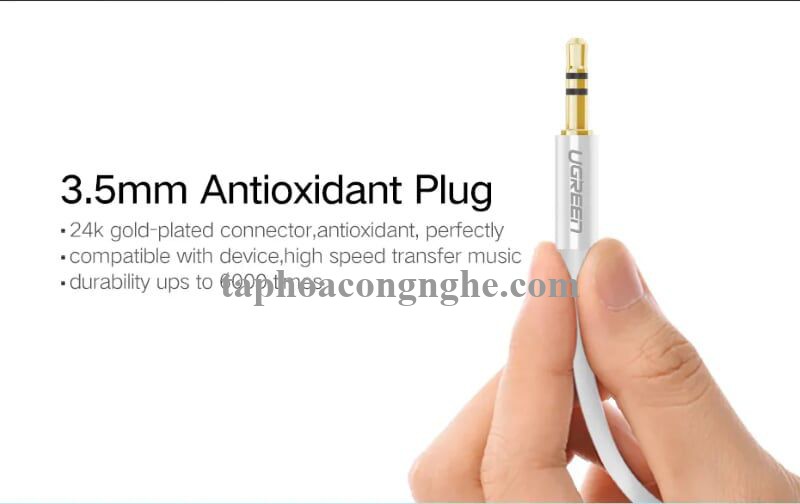 Ugreen 10746 0.5M màu Trắng Cáp âm thanh 3.5mm nối dài AV124 30010746